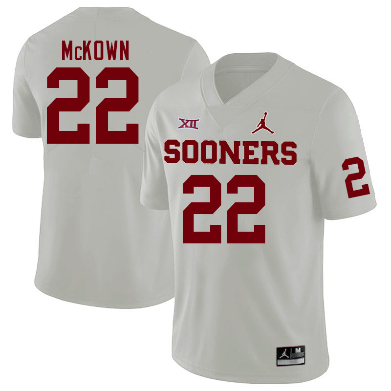 Oklahoma Sooners #22 Chapman McKown College Football Jerseys Stitched-White